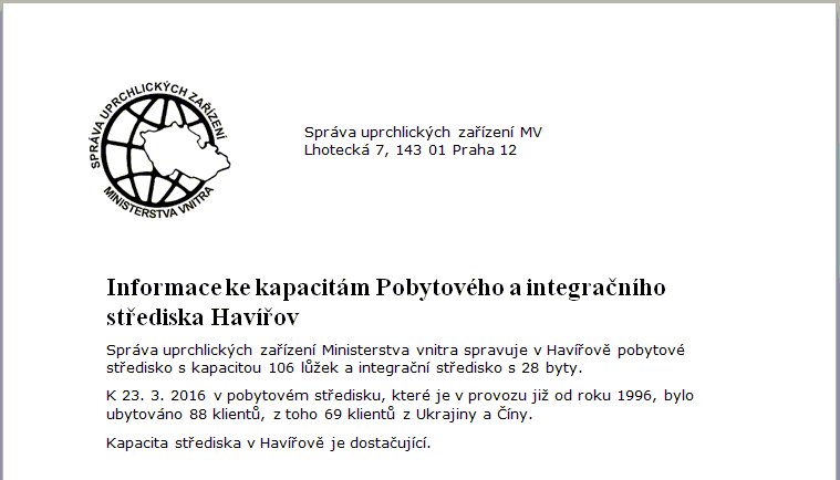 Fakta o tzv. uprchlících v Havířově